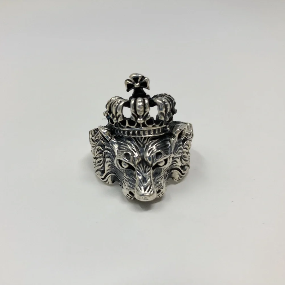 Crown Lion King ring sterling silver 925 for men - Picture 1 of 9